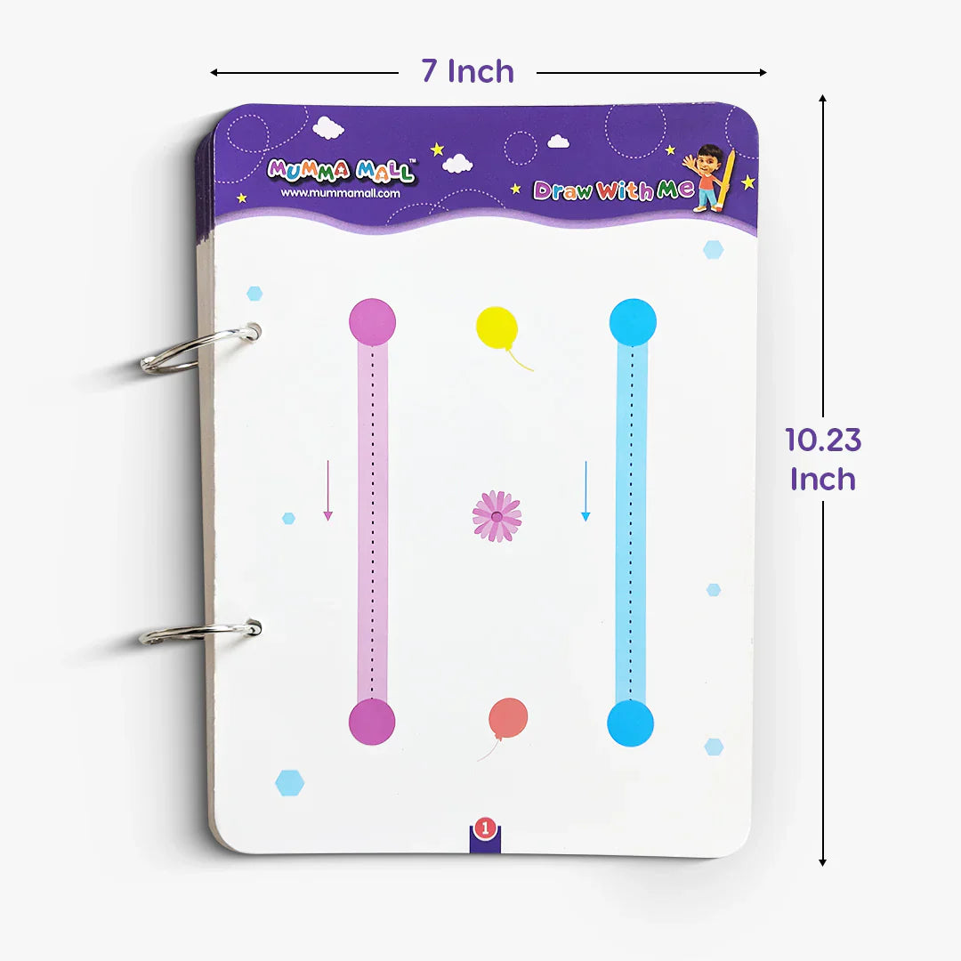 New Reusable Tracing Line Book with Marker & Duster