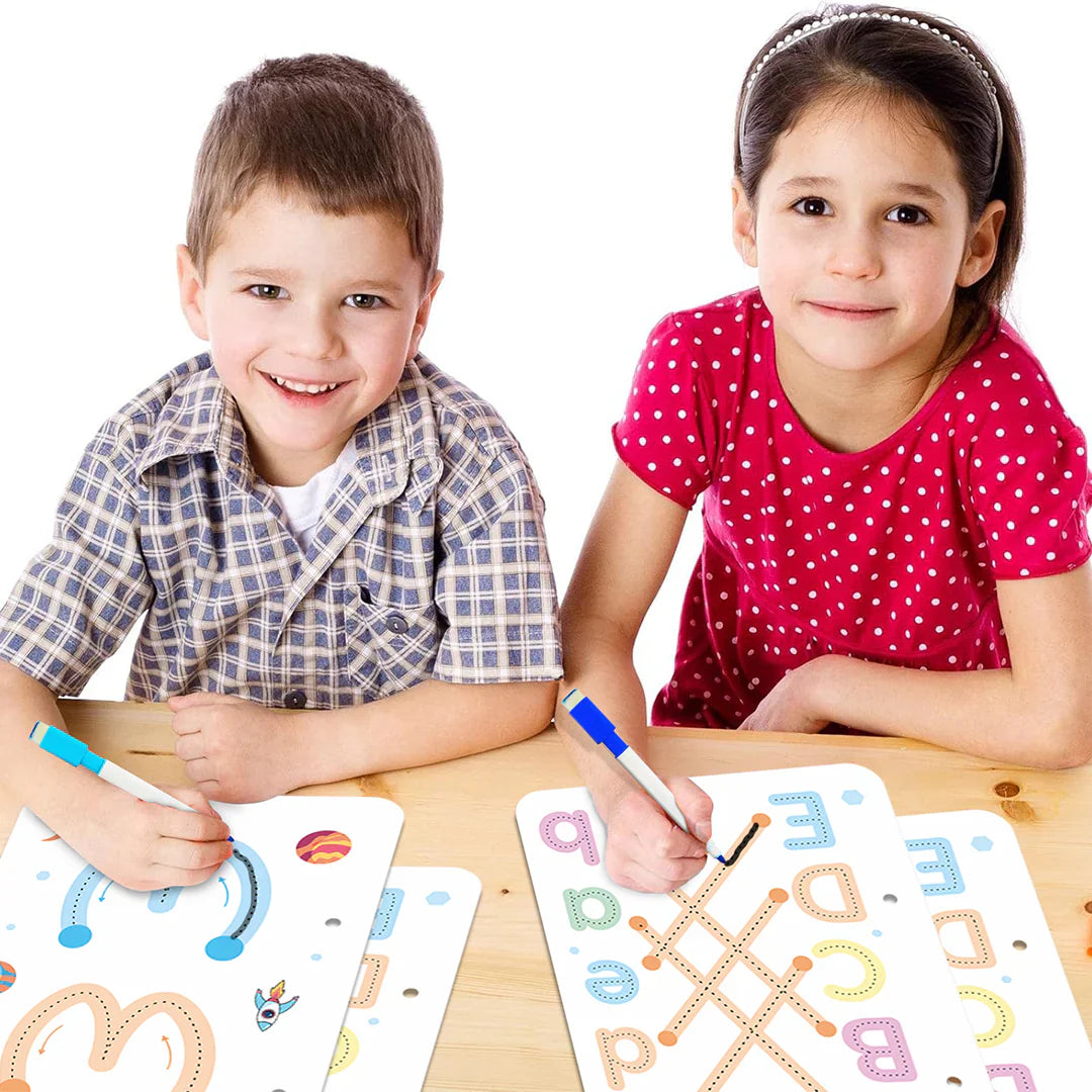 New Reusable Tracing Line Book with Marker & Duster